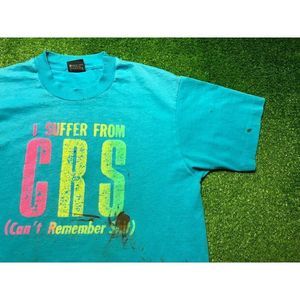 Vintage 90s I Suffer From CRS Funny Humor Quote Men's Single Stitch Tee Large US